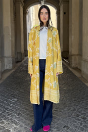 WU-SIDE - kimono mid viscosa - GIALLO