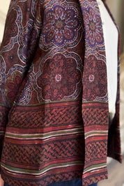 WU-SIDE - giacca kimono viscosa - MARRONE