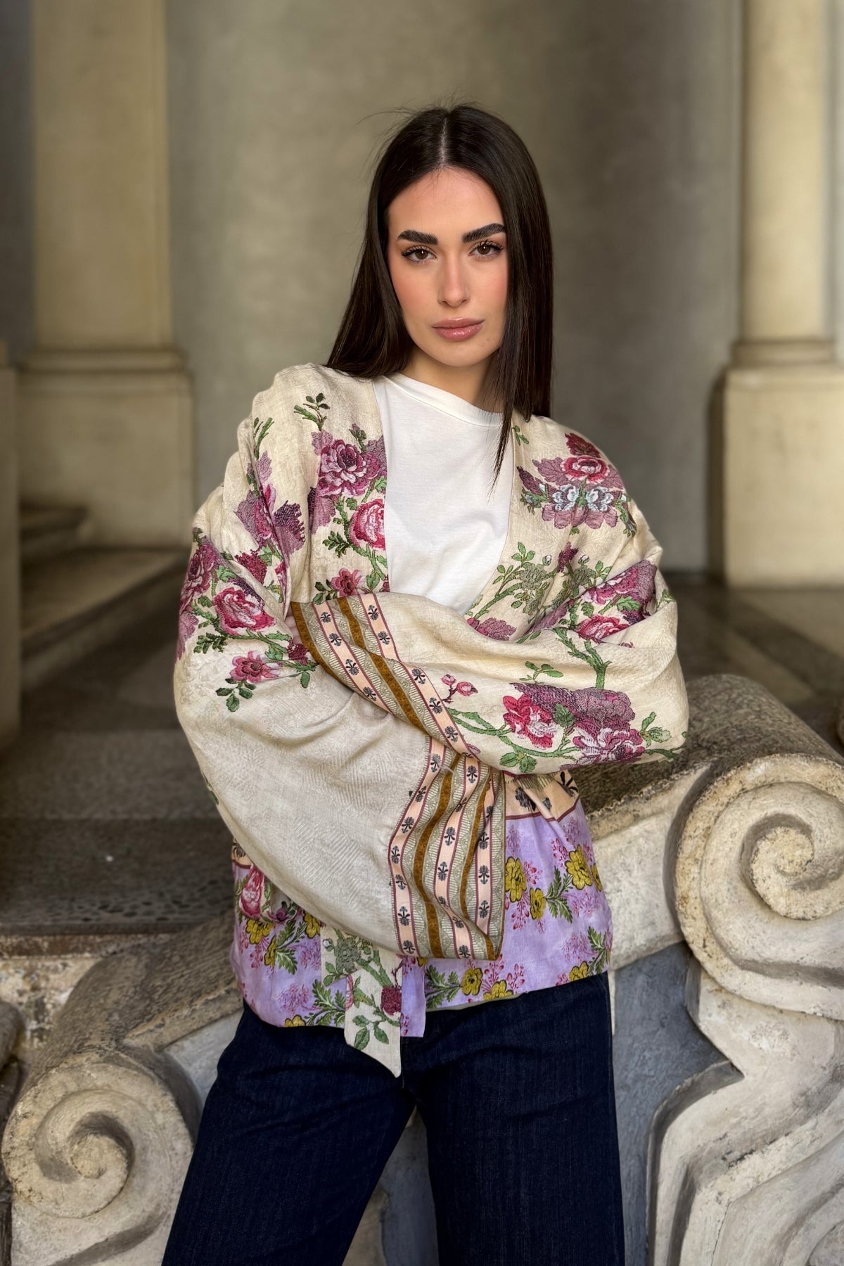 WU-SIDE - giacca kimono viscosa - BURRO