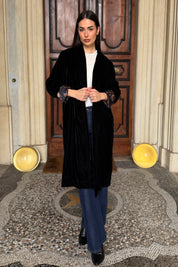 WU-SIDE - kimono velluto - NERO