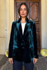 WU-SIDE - giacca blazer viscosa - PETROLIO