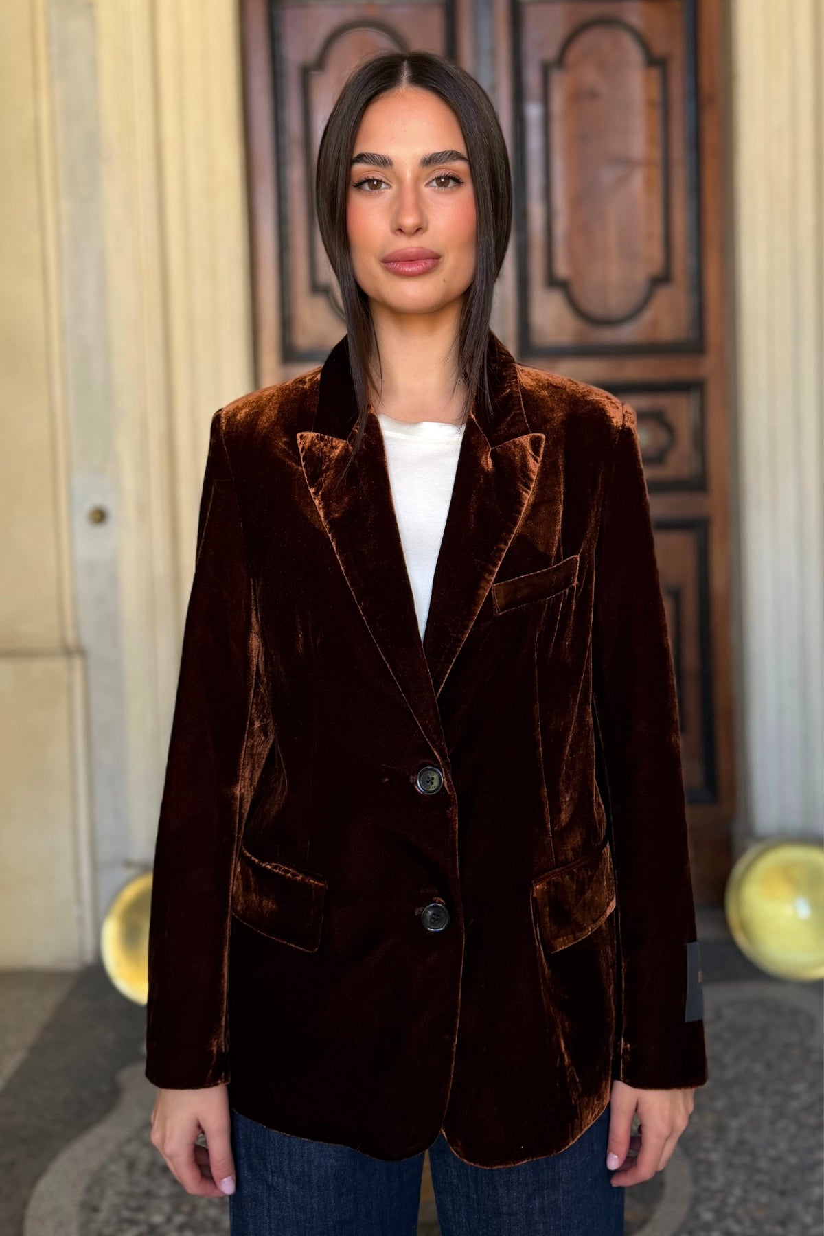 WU-SIDE - giacca blazer viscosa - RUGGINE