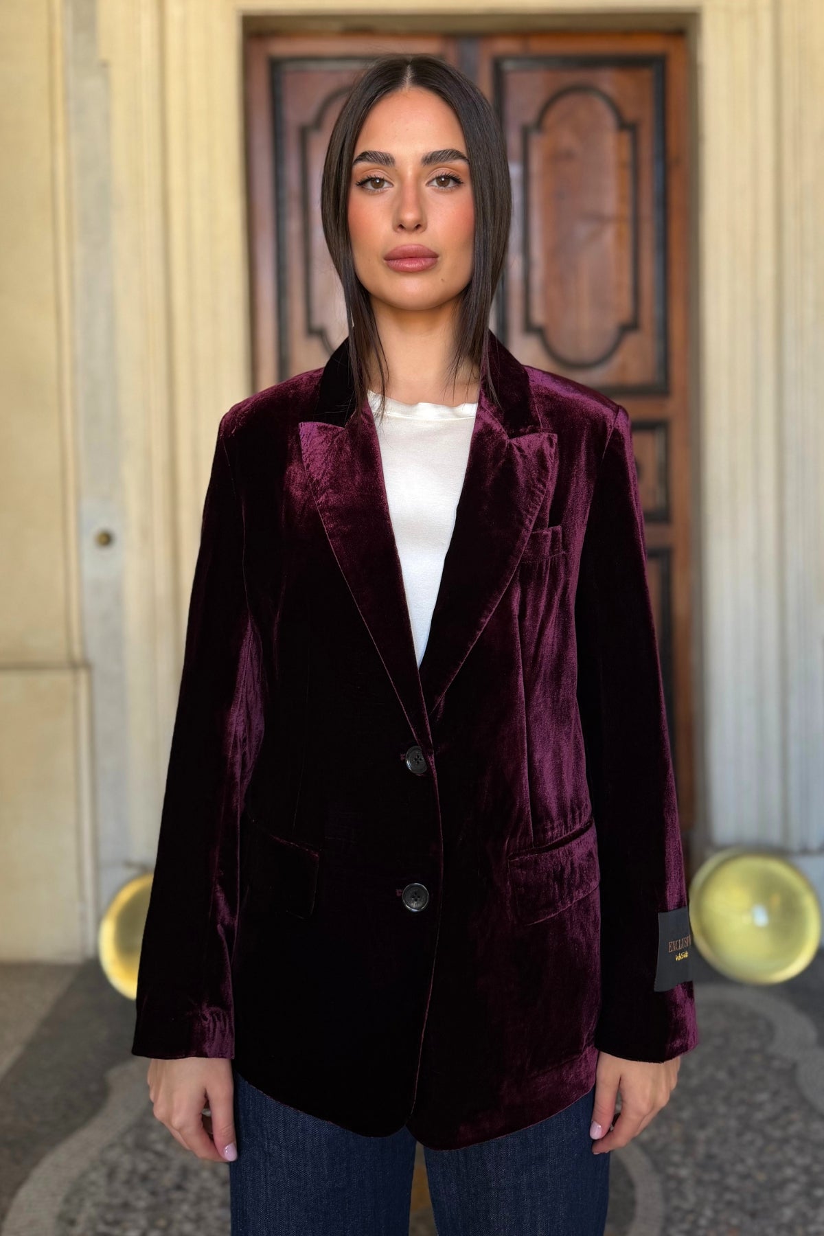 WU-SIDE - giacca blazer viscosa - BORDEAUX