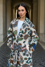WU-SIDE - cappotto jacquard - BURRO