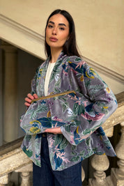 ARTEFILIA-MILANO - borsa velluto stella - BURANO GRIGIO