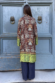 WU-SIDE - kimono mid viscosa - MARRONE