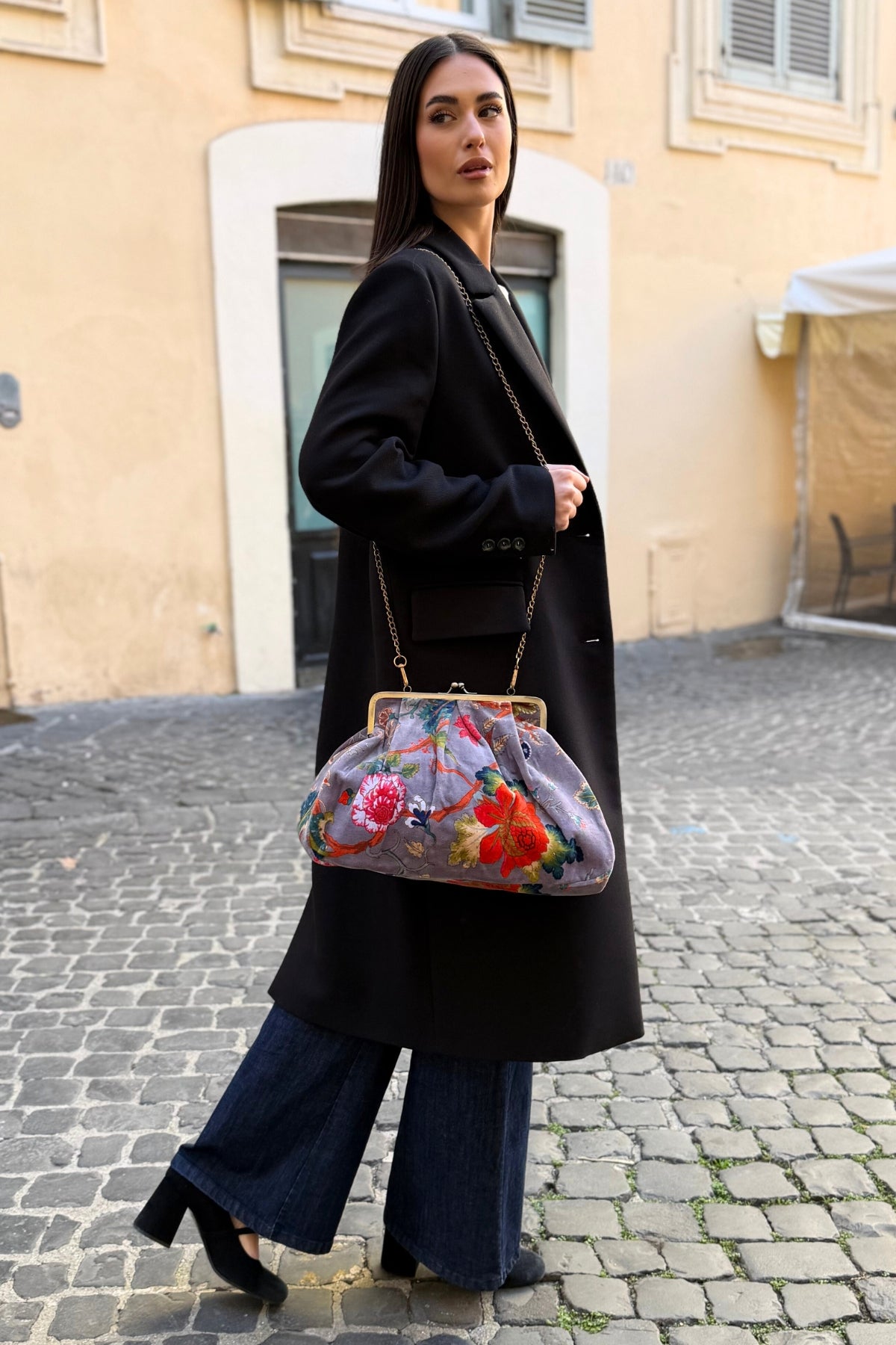 ARTEFILIA-MILANO - borsa katia velluto clutch grande - BRERA MALVA