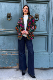 FLOW - giacca blazer ricamo - VERDE COLORS