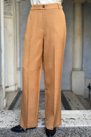 WU-SIDE - pantalone palazzo - CAMMELLO