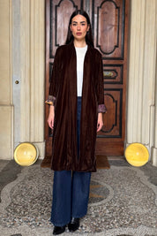 WU-SIDE - kimono velluto - CARAMELLO