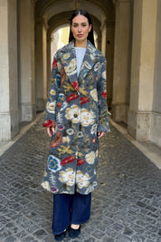 WU-SIDE - cappotto jacquard - GRIGIO