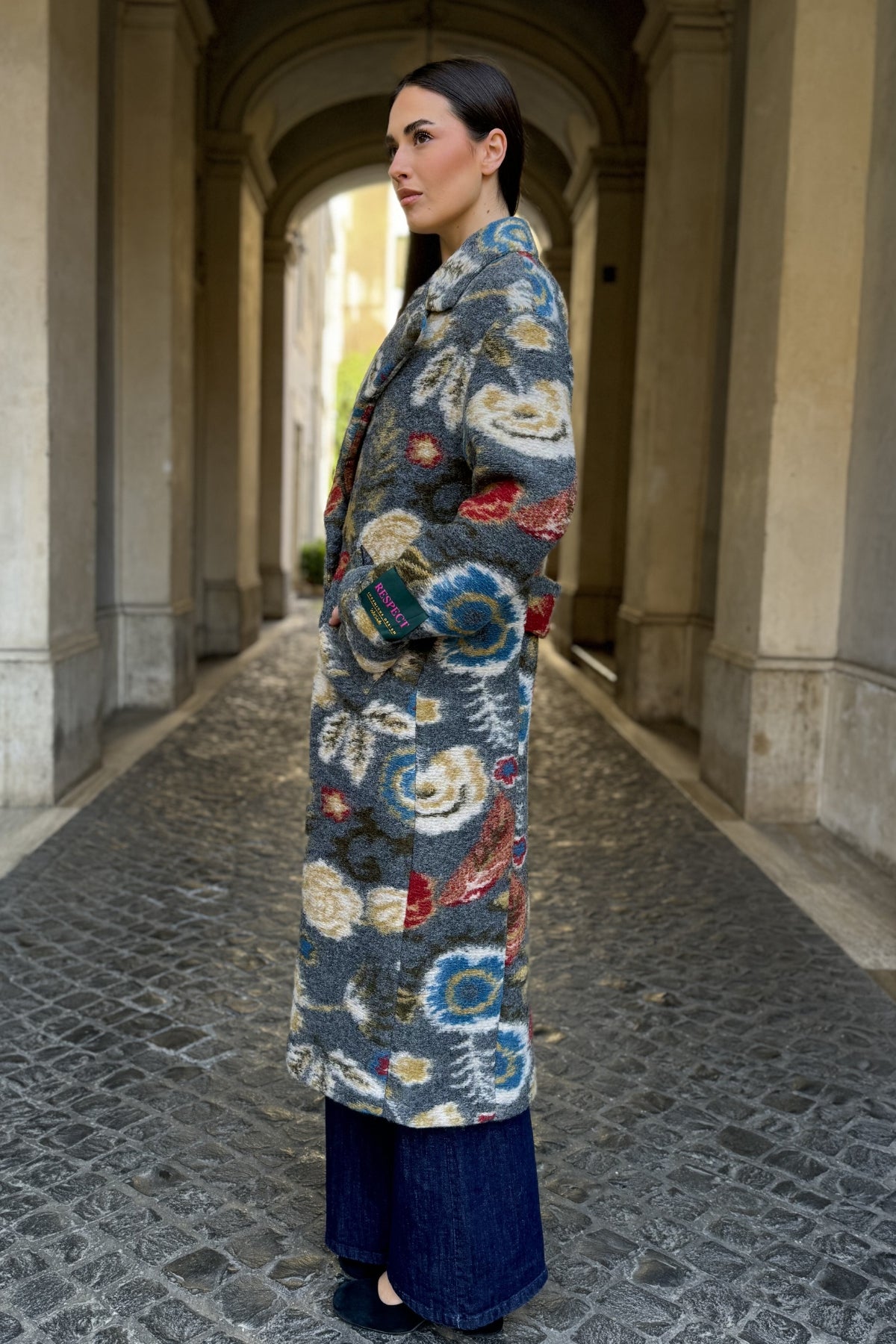 WU-SIDE - cappotto jacquard - GRIGIO