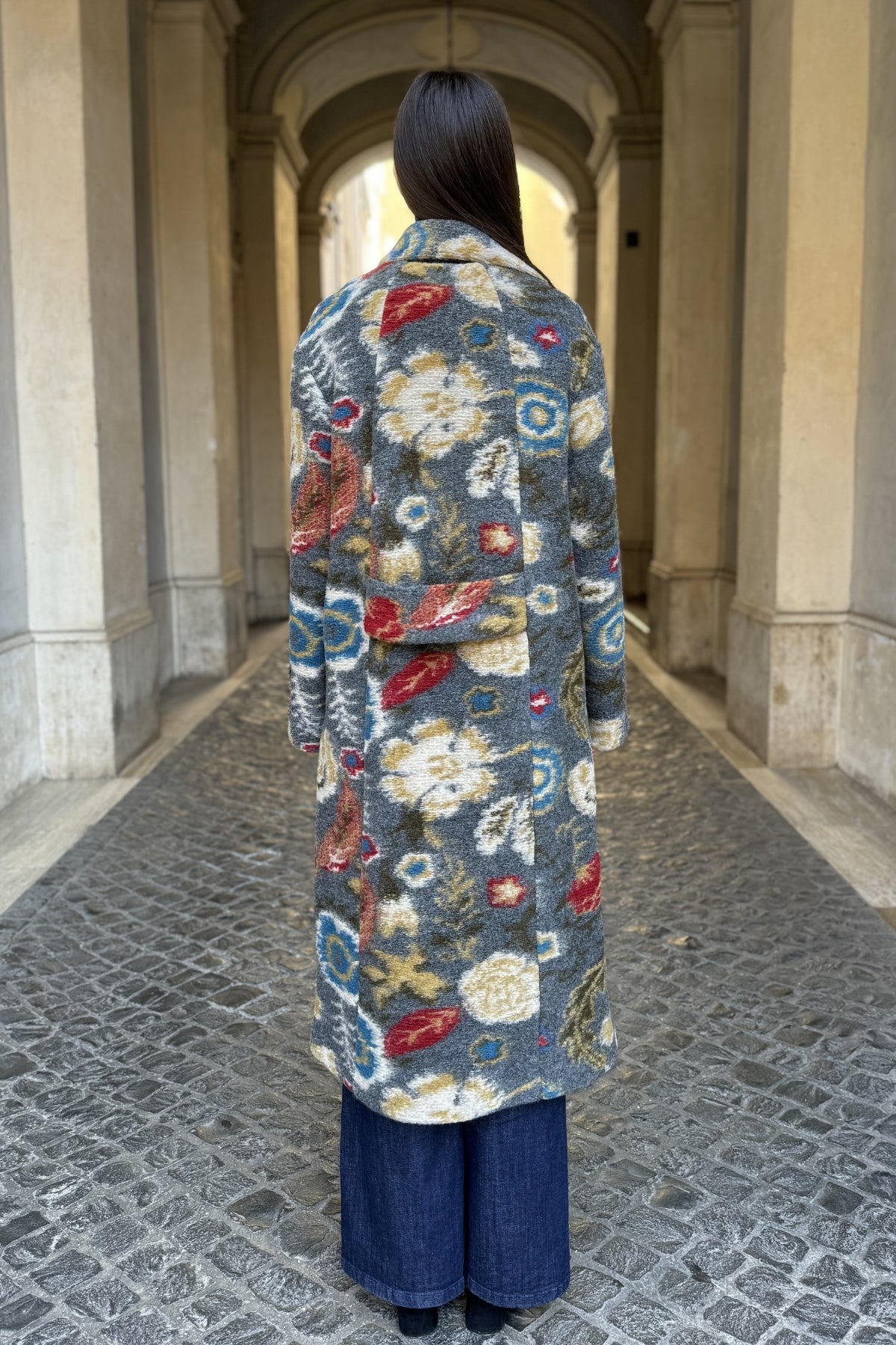 WU-SIDE - cappotto jacquard - GRIGIO