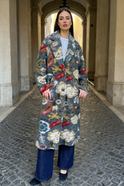 WU-SIDE - cappotto jacquard - GRIGIO