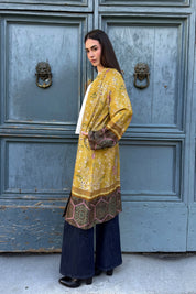 WU-SIDE - kimono mid viscosa - SENAPE