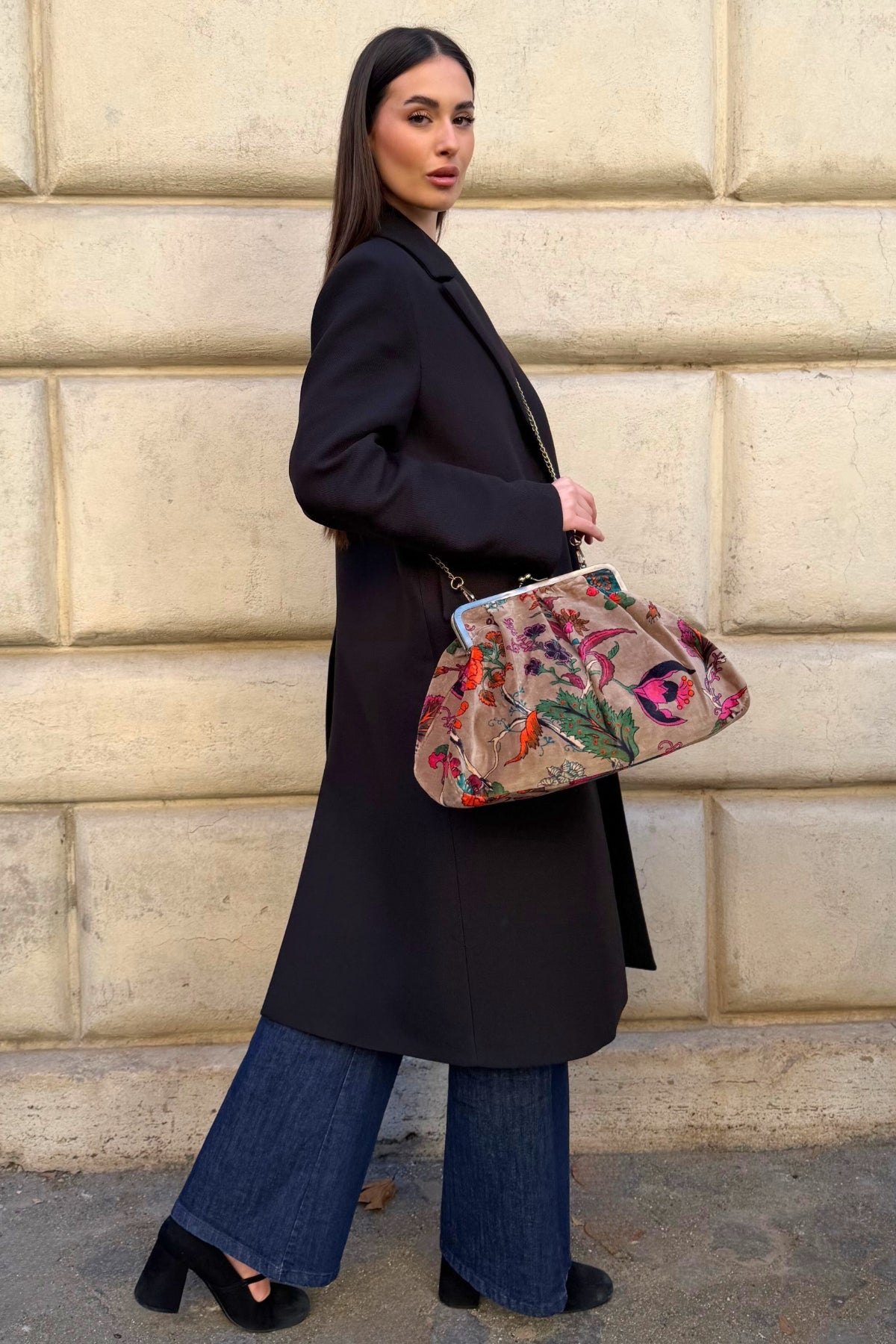 ARTEFILIA-MILANO - borsa katia velluto clutch grande - GARDA CRUDO