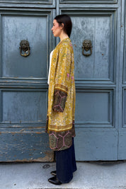 WU-SIDE - kimono mid viscosa - SENAPE