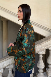 WU-SIDE - giacca bomber seta viscosa - MILITARE ARANCIO