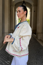 SISSEL EDELBO - blusa falka - OFF WHITE