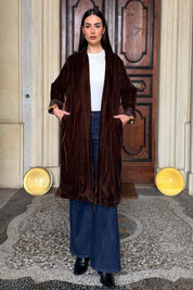 WU-SIDE - kimono velluto - CARAMELLO