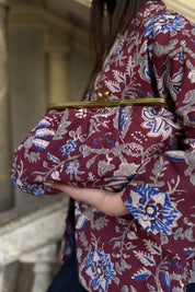 ARTEFILIA-MILANO - clutch bag cotton stella - BURGUNDY ROYAL