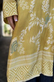 WU-SIDE - kimono mid viscosa - GIALLO