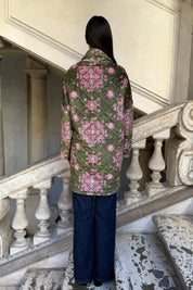 FLOW - kimono velluto paris - VERDE ROSA