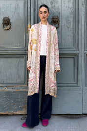 WU-SIDE - kimono viscosa lungo sfoderato - AVORIO