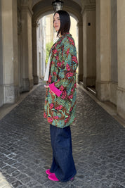 FLOW - kimono samira viscosa fantasia - COFFE ABSTRACT PINK