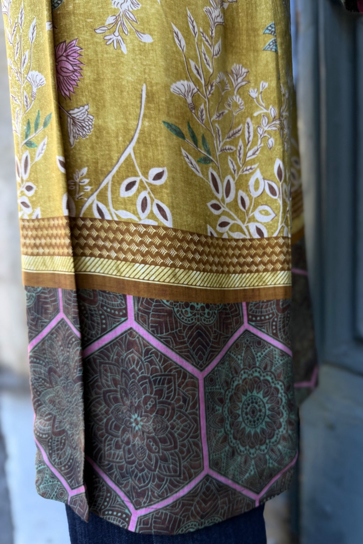 WU-SIDE - kimono mid viscosa - SENAPE