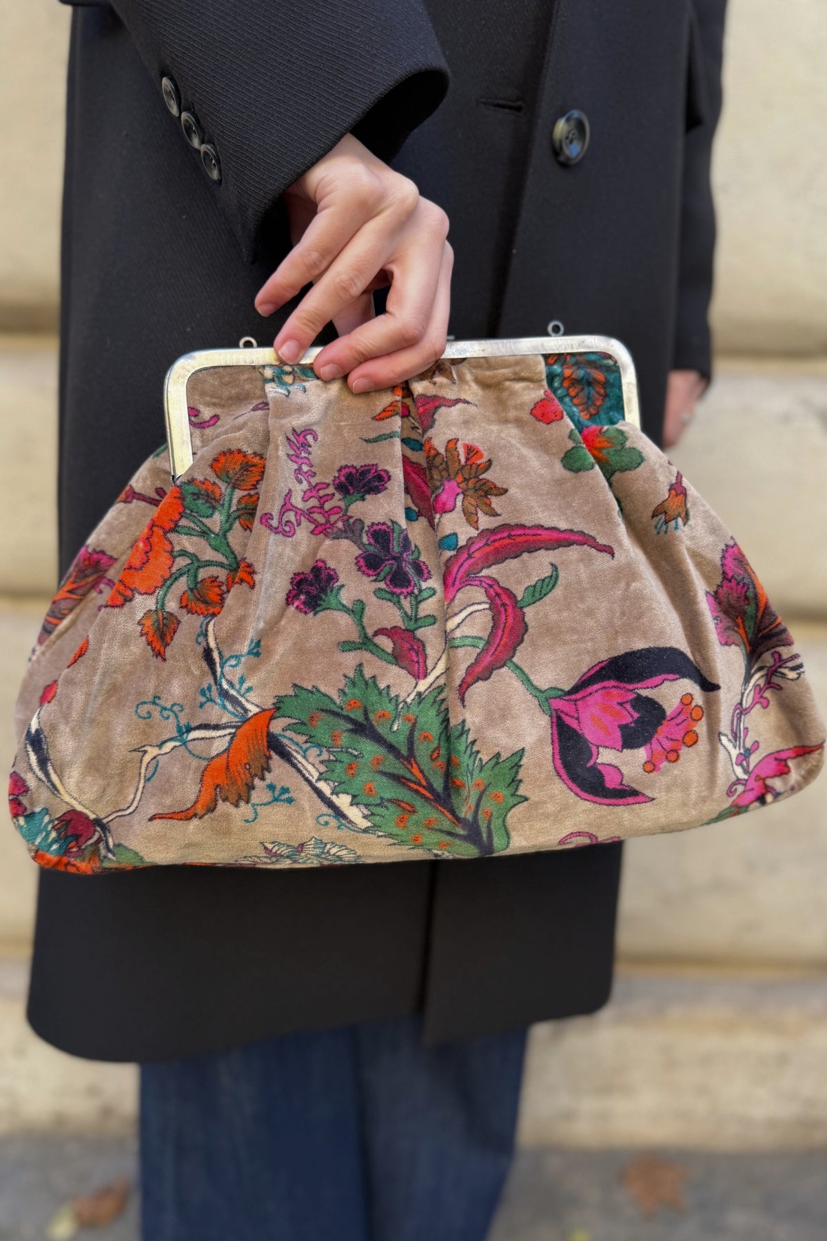 ARTEFILIA-MILANO - borsa katia velluto clutch grande - GARDA CRUDO