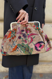 ARTEFILIA-MILANO - borsa katia velluto clutch grande - GARDA CRUDO