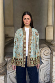 WU-SIDE - giacca kimono viscosa - MENTA