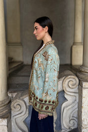 WU-SIDE - giacca kimono viscosa - MENTA