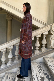 WU-SIDE - kimono viscosa mid - MARRONE
