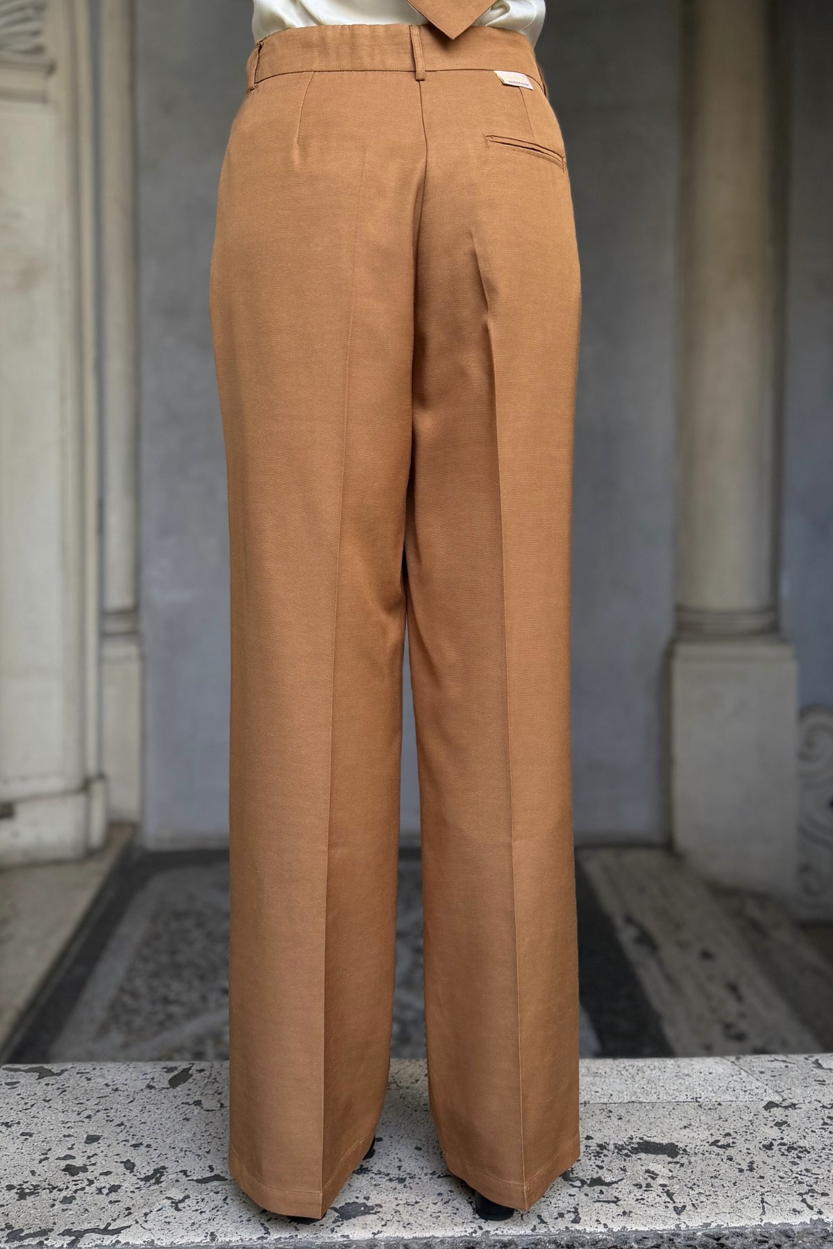 WU-SIDE - pantalone palazzo - CAMMELLO