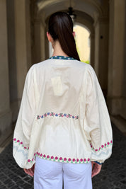 SISSEL EDELBO - blusa falka - OFF WHITE
