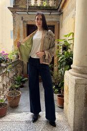 WU-SIDE - giacca kimono bomber viscosa - MILITARE