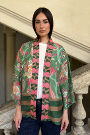 WU-SIDE - giacca kimono viscosa - VERDE CORAL