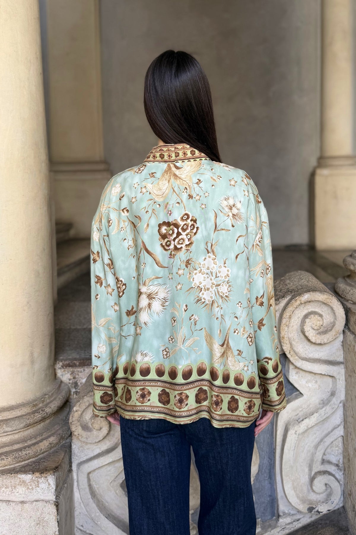 WU-SIDE - giacca kimono viscosa - MENTA