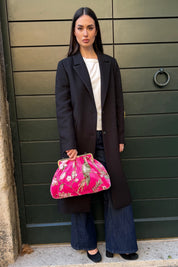 ARTEFILIA-MILANO - borsa katia velluto clutch grande - MURANO FUXIA