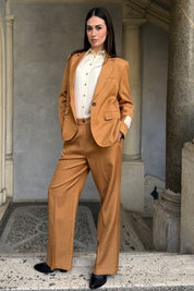 WU-SIDE - pantalone palazzo - CAMMELLO