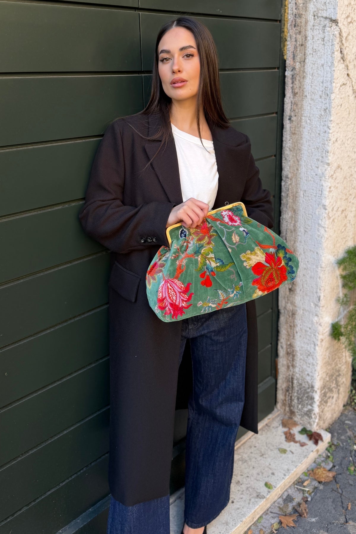 ARTEFILIA-MILANO - borsa katia velluto clutch grande - BRERA SAVOIA