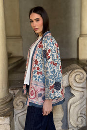 WU-SIDE - giacca kimono viscosa - AZZURRO