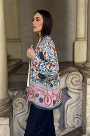 WU-SIDE - giacca kimono viscosa - AZZURRO