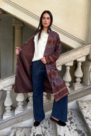 WU-SIDE - kimono viscosa mid - MARRONE
