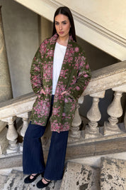 FLOW - kimono velluto paris - VERDE ROSA