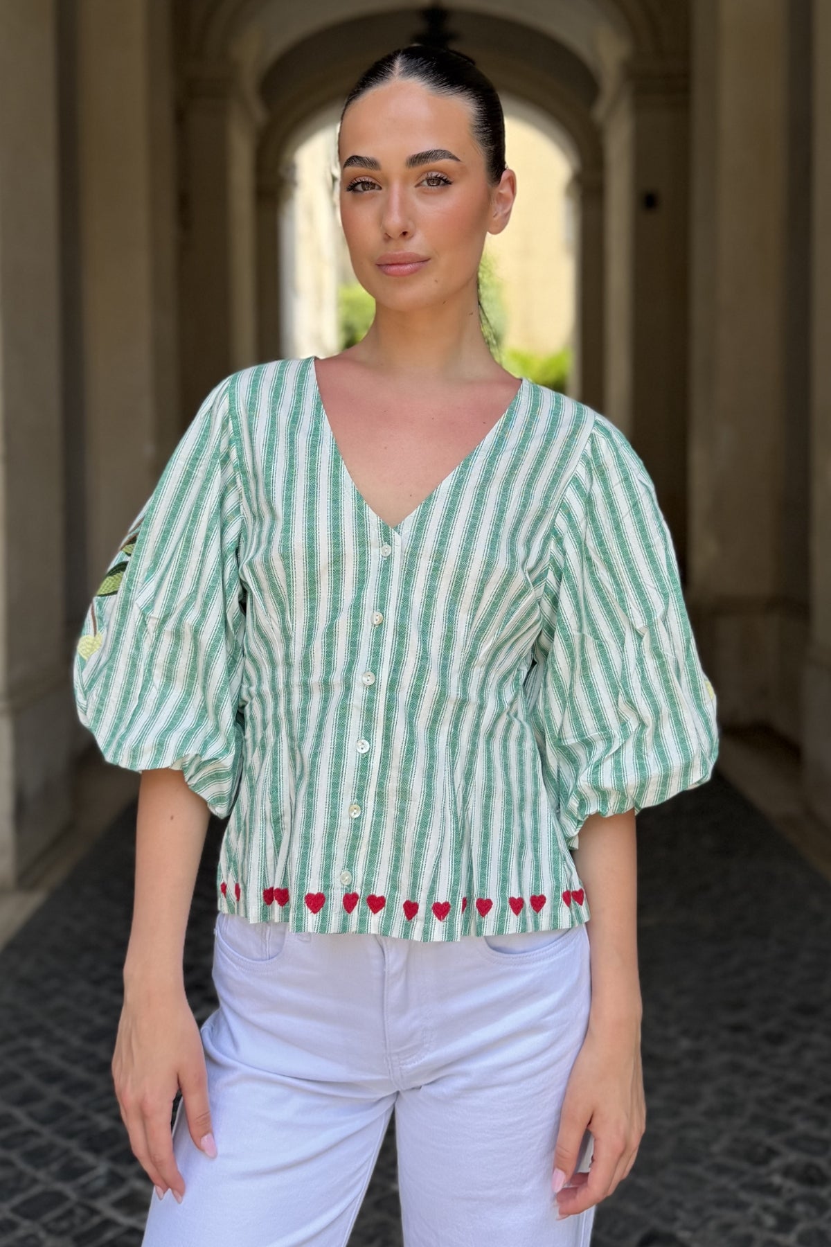SISSEL EDELBO - blousa lotta - GREEN