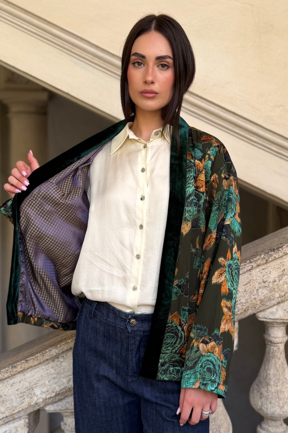 WU-SIDE - giacca bomber seta viscosa - MILITARE ARANCIO