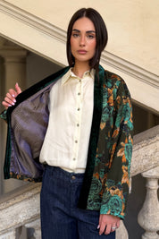 WU-SIDE - giacca bomber seta viscosa - MILITARE ARANCIO